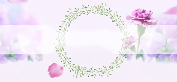 母亲节文艺康乃馨粉色花环背景高清
