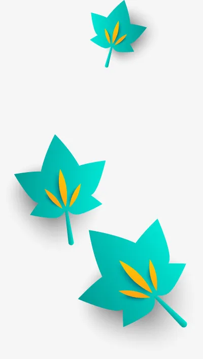 剪纸绿色树叶免抠