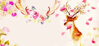 粉色花瓣童趣黄色banner背景高清