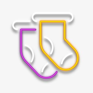 圣诞节简约霓虹灯袜子免抠