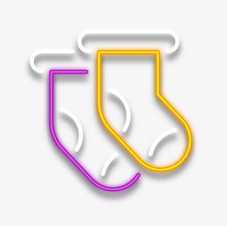 圣诞节简约霓虹灯袜子免抠