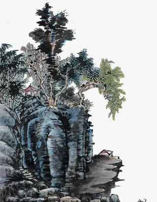 山松中国风免抠