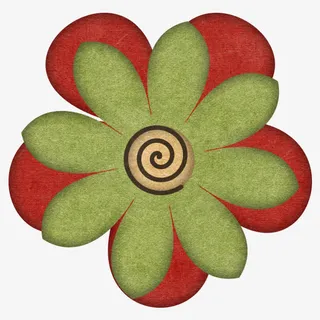 绿色质感花朵免抠