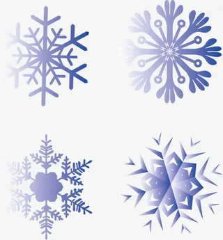 蓝色创意雪花素材免抠