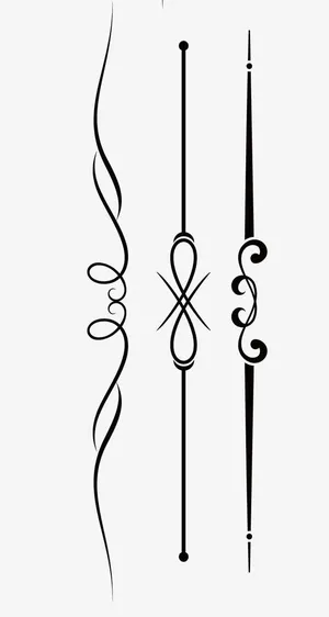 精美黑色分割线矢量素材免抠