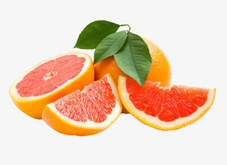 带叶子的西柚免抠