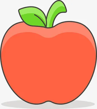 红色简单苹果贴纸免抠