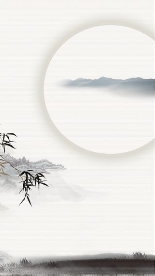 中国风竹叶PSD分层H5背景素材高清