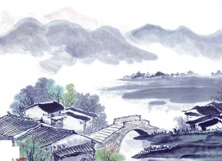 中国风水墨山水挂画高清