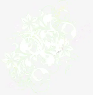 绿色高清冬季花纹光效免抠