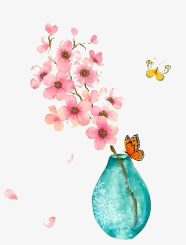 花瓶里的梅花图片素材免抠