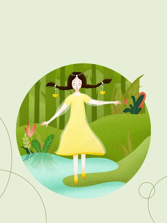 十二星座天秤座原创插画高清