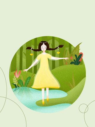 十二星座天秤座原创插画高清