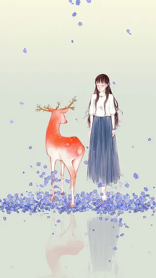 梦幻女孩麋鹿H5背景高清