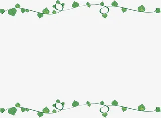 绿色春季树藤框架免抠