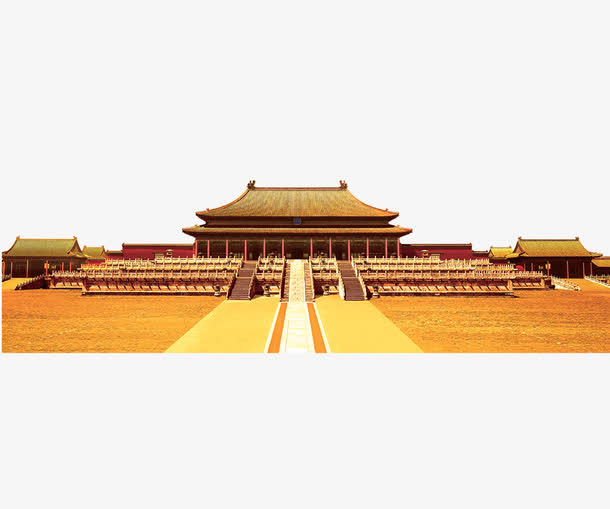 金色大气故宫免抠