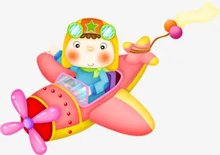儿童节卡通飞行员小孩六一儿童节免抠