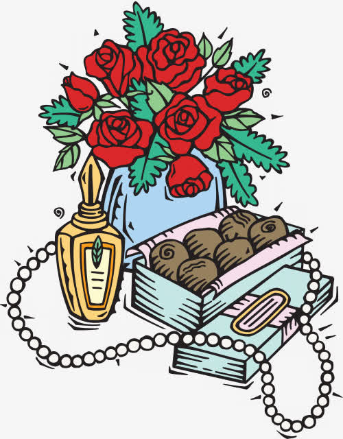 手绘鲜花巧克力免抠