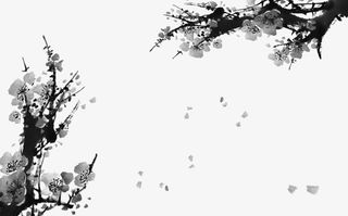 梅花飘落矢量免抠