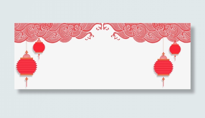 红色中国风海浪灯笼免抠