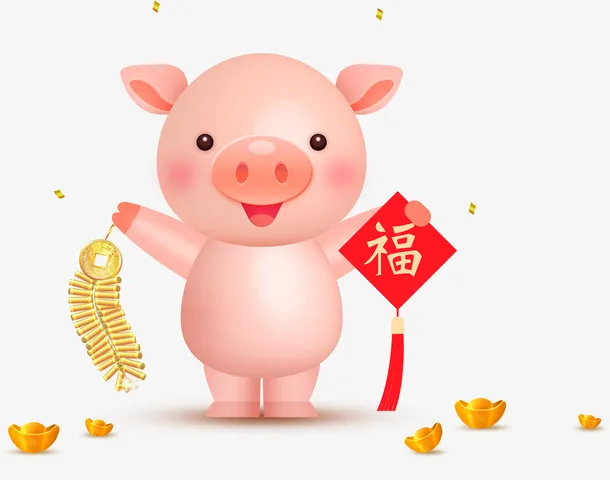 小可爱猪素材元素免抠