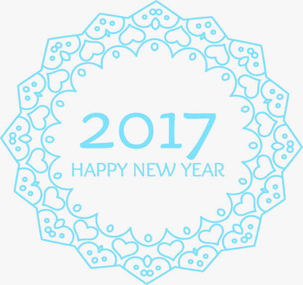 蓝色花纹2017免抠