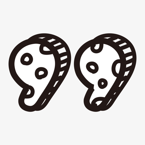 水墨线条简笔逗号免抠
