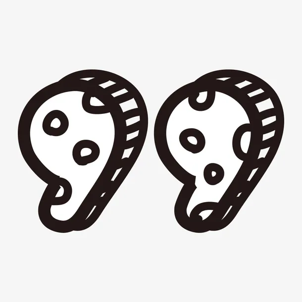 水墨线条简笔逗号免抠