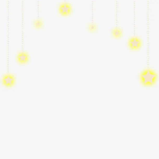长线星星黄色底纹免抠