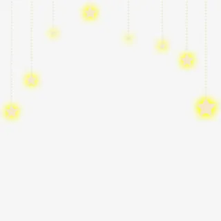 长线星星黄色底纹免抠