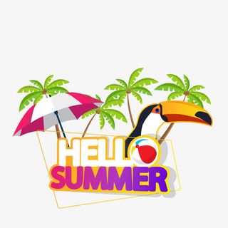 卡通手绘你好夏天免抠