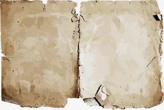 破旧的手绘复古书纸免抠