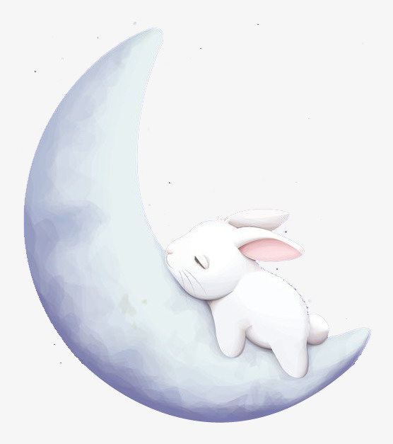 中秋节在月亮上睡觉的玉兔免抠