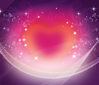 绚丽爱心荧光海报背景七夕情人节