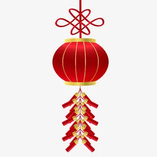 红色喜庆装饰新年灯笼装饰图免抠