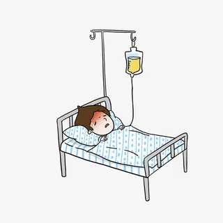 卡通输液的男孩PNG免抠