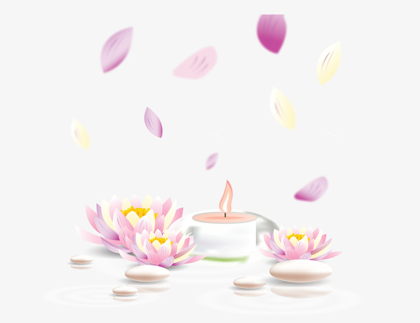 美丽飘落花瓣香薰免抠