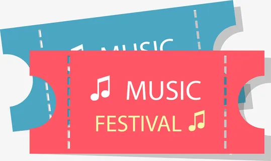矢量音乐节门票设计图免抠