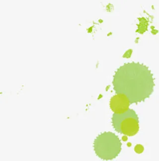 绿色春天美景墨迹免抠