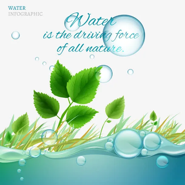 水滴与植物环保免抠