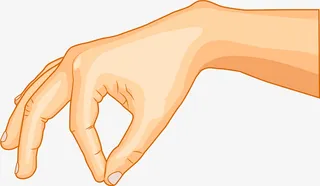 黄色手指拿捏手势免抠