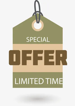 矢量复古促销吊牌免抠