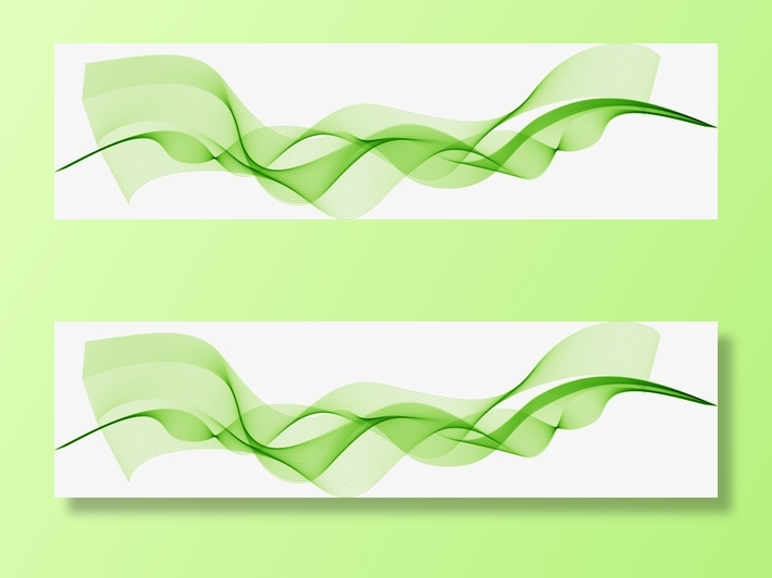 绿色彩带装饰图案素材免抠