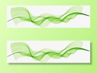 绿色彩带装饰图案素材免抠