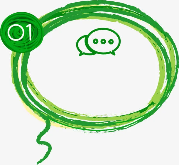 绿色线条圆圈免抠