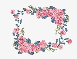 手绘花环边框创意免抠