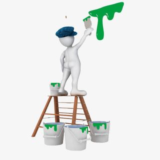 正在粉刷的人物素材免抠