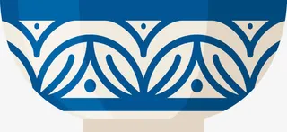 手绘青花瓷碗免抠