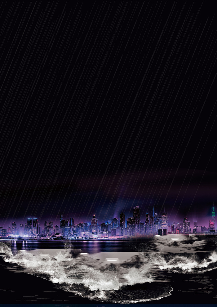 下雨水花城市背景高清