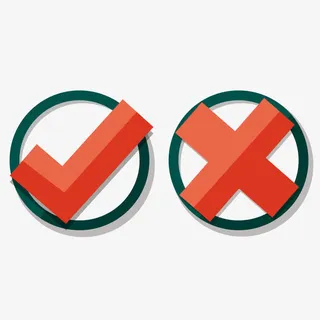 矢量对错符号立体红色免抠